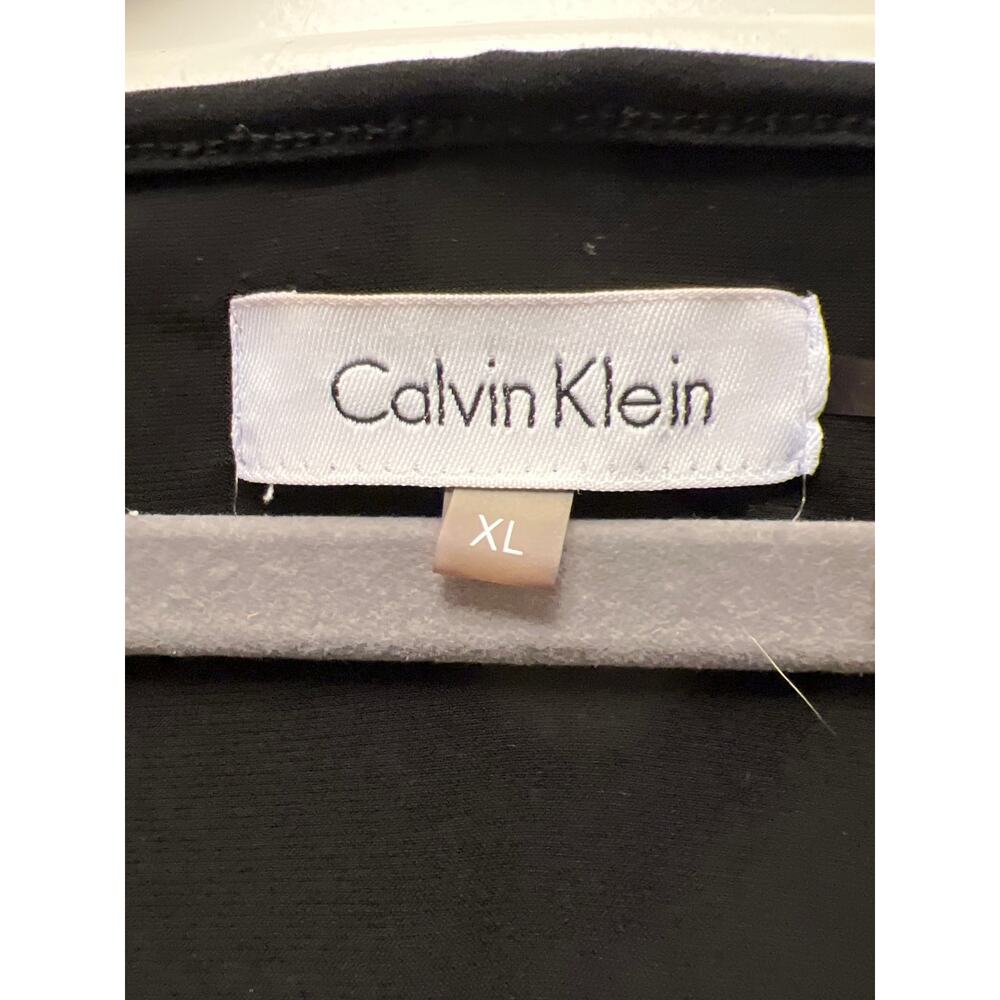 Calvin Klein Women’s Sleeveless Ruffle Drawstring-Waist Mini Dress Size XL Black - Picture 2 of 3